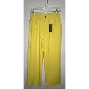 Vidifid Women’s Loose Fit Wide Leg Jeans Bright Yellow Size Small NWT